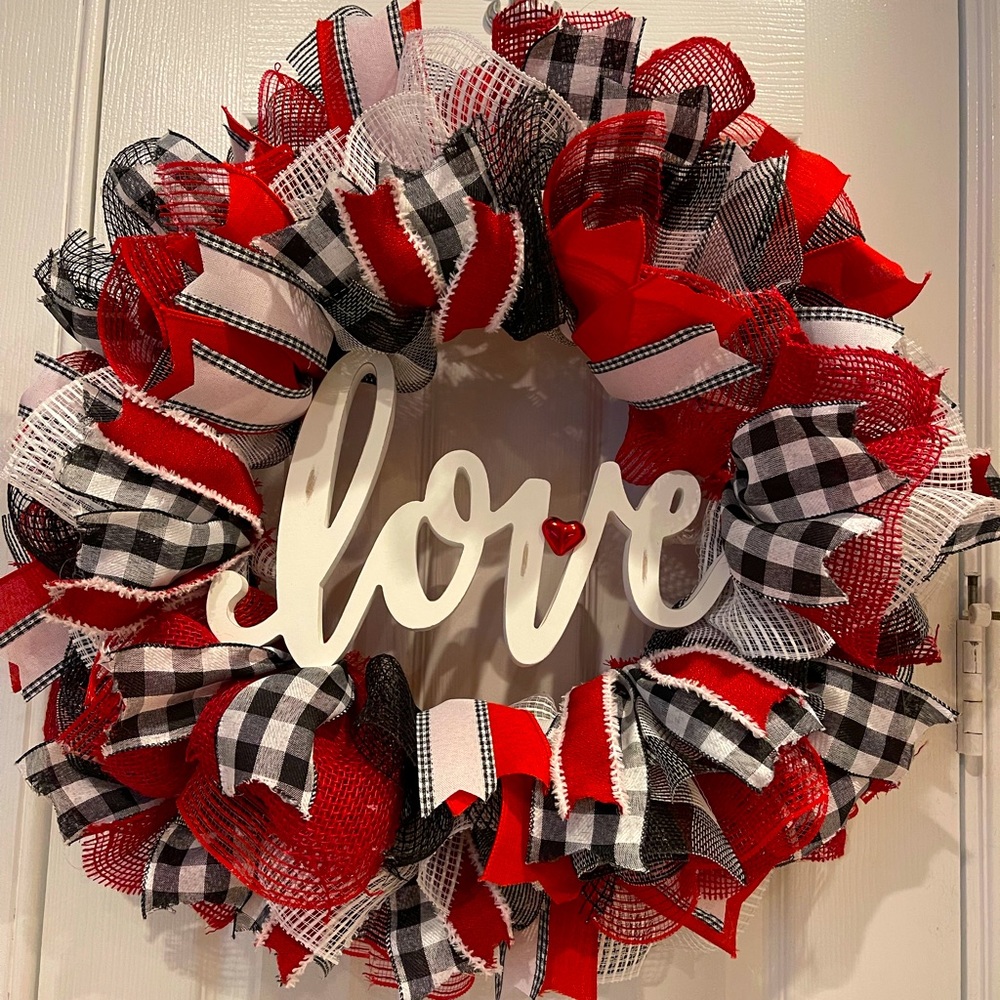 Valentine’s Day “LOVE” wreath - Valentine’s Day Decor. Valentines Day